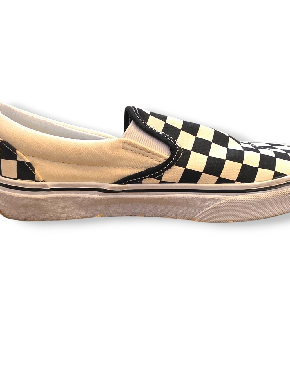 Vans Unisex Classic Slip-On Checkerboard Sneakers - Black/White Men 4.5 Women 6 - Picture 6 of 10